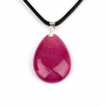 Rubin Cabochon Anhänger Höhe 26 mm & 925 Sterling-Silber beste Qualität und Farbe Edelsteine Heilsteine bei Wunderstein24