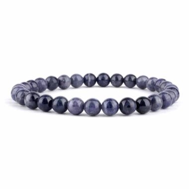 Saphir Ø ca. 6,6 mm Kugel Edelstein Armband flexibel und dehnbar Edelsteine Heilsteine bei Wunderstein24