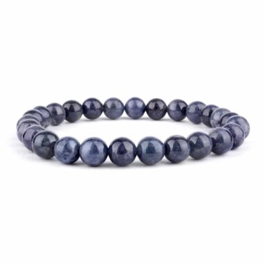 Saphir Ø ca. 8 mm Kugel Edelstein Armband flexibel und dehnbar Edelsteine Heilsteine bei Wunderstein24