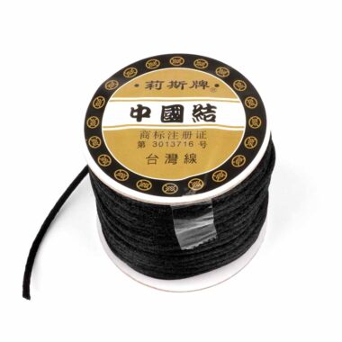 50 Meter Rolle Satinband schwarz Ø 2 mm Edelsteine Heilsteine bei Wunderstein24