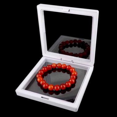 Schweberahmen 110 x 110 mm für Edelsteine lichtgrau mit Silikon Membran Edelsteine Heilsteine bei Wunderstein24