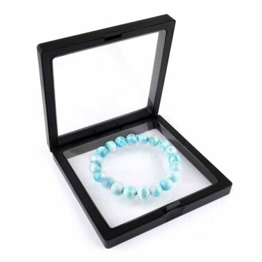 Schweberahmen 110 x 110 mm für Edelsteine schwarz mit Silikon Membran Edelsteine Heilsteine bei Wunderstein24