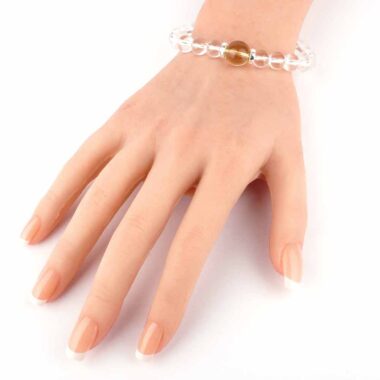 Selected Edition – Ø 12 mm Natur Citrin Perle & Ø 8,5 mm Bergkristall & 925 Sterling-Silber Armband Edelsteine Heilsteine bei Wunderstein24 Selected Edition – Ø 12 mm Natur Citrin Perle & Ø 8,5 mm Bergkristall & 925 Sterling-Silber Armband Edelsteine Heilsteine bei Wunderstein24