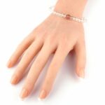 Selected Edition – Ø 8,5 mm Erdbeerquarz Perle & Ø 6 mm Bergkristall Armband Edelsteine Heilsteine bei Wunderstein24