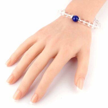 Selected Edition – Ø 10,6 mm Lapislazuli Perle & Ø 8,5 mm Bergkristall & 925 Sterling-Silber Armband Edelsteine Heilsteine bei Wunderstein24 Selected Edition – Ø 10,6 mm Lapislazuli Perle & Ø 8,5 mm Bergkristall & 925 Sterling-Silber Armband Edelsteine Heilsteine bei Wunderstein24