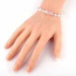 Selected Edition – Ø 11,6 mm Rosenquarz Perle & Ø 8,5 mm Bergkristall & 925 Sterling-Silber Armband Edelsteine Heilsteine bei Wunderstein24