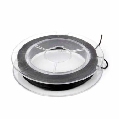 10 Meter = 1 Rolle Stretchband schwarz Ø 0,3 mm für flexible Armbänder und Ketten Edelsteine Heilsteine bei Wunderstein24