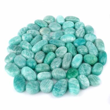 Amazonit Trommelsteine handpoliert Ø ca. 15 – 28 mm Edelsteine Heilsteine bei Wunderstein24