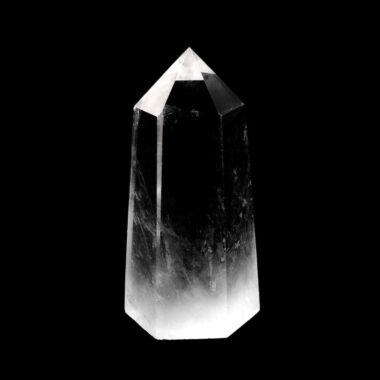 große Bergkristall Spitze Höhe 80 mm transparent und glasklar aus Brasilien Edelsteine Heilsteine bei Wunderstein24