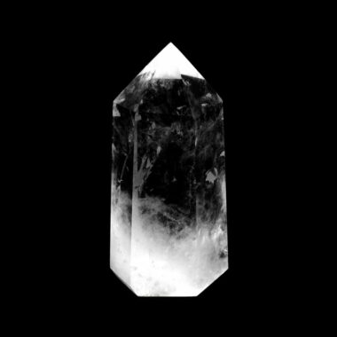 große Bergkristall Spitze Höhe 75 mm transparent und glasklar aus Brasilien Edelsteine Heilsteine bei Wunderstein24