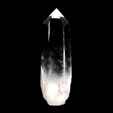 große Bergkristall Spitze Höhe 126 mm transparent und glasklar aus Brasilien Edelsteine Heilsteine bei Wunderstein24
