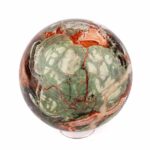 große polychrome Jaspis | Chalcedon | Achat Kugel Ø 90 mm mit faszinierender und einzigartiger Maserung Edelsteine Heilsteine bei Wunderstein24