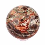 große polychrome Jaspis | Chalcedon | Achat Kugel Ø 100 mm mit faszinierender und einzigartiger Maserung Edelsteine Heilsteine bei Wunderstein24