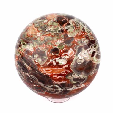 große polychrome Jaspis | Chalcedon | Achat Kugel Ø 100 mm mit faszinierender und einzigartiger Maserung Edelsteine Heilsteine bei Wunderstein24
