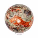 große polychrome Jaspis | Chalcedon | Achat Kugel Ø 93 mm mit faszinierender und einzigartiger Maserung Edelsteine Heilsteine bei Wunderstein24