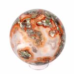 große polychrome Jaspis | Chalcedon | Achat Kugel Ø 100 mm mit faszinierender und einzigartiger Maserung Edelsteine Heilsteine bei Wunderstein24