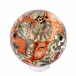 große polychrome Jaspis | Chalcedon | Achat Kugel Ø 82 mm mit faszinierender und einzigartiger Maserung Edelsteine Heilsteine bei Wunderstein24