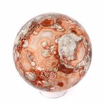 große polychrome Jaspis | Chalcedon | Achat Kugel Ø 83 mm mit faszinierender und einzigartiger Maserung Edelsteine Heilsteine bei Wunderstein24