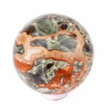 große polychrome Jaspis | Chalcedon | Achat Kugel Ø 79 mm mit faszinierender und einzigartiger Maserung Edelsteine Heilsteine bei Wunderstein24