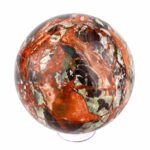 große polychrome Jaspis | Chalcedon | Achat Kugel Ø 89 mm mit faszinierender und einzigartiger Maserung Edelsteine Heilsteine bei Wunderstein24