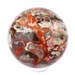 große polychrome Jaspis | Chalcedon | Achat Kugel Ø 89 mm mit faszinierender und einzigartiger Maserung Edelsteine Heilsteine bei Wunderstein24
