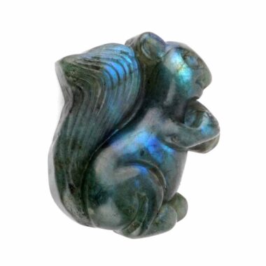 Labradorit Eichhörnchen große Gravur Einzelstück in einzigartiger Qualität und Farbe Edelsteine Heilsteine bei Wunderstein24