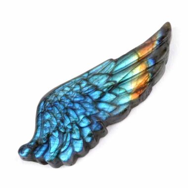 Labradorit Engelsflügel große Gravur Einzelstück in einzigartiger Qualität und Farbe Edelsteine Heilsteine bei Wunderstein24