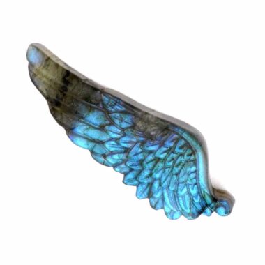 Labradorit Engelsflügel große Gravur Einzelstück in einzigartiger Qualität und Farbe Edelsteine Heilsteine bei Wunderstein24