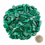 Malachit Trommelsteine Ø ca. 15 – 25 mm mit wunderschöner Maserung Edelsteine Heilsteine bei Wunderstein24