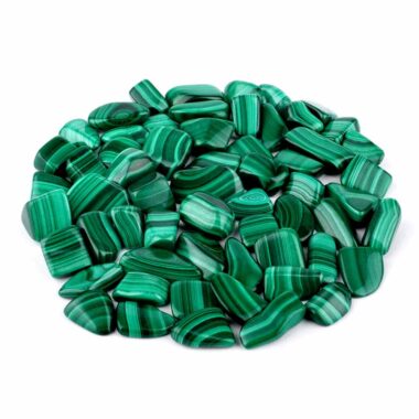 Malachit Trommelsteine Ø ca. 15 – 25 mm mit wunderschöner Maserung Edelsteine Heilsteine bei Wunderstein24