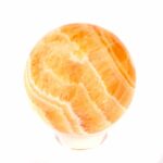 große Orangencalcit Kugel Ø 64 mm aus Mexiko in bester Qualität und Farbe Edelsteine Heilsteine bei Wunderstein24