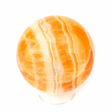 große Orangencalcit Kugel Ø 64 mm aus Mexiko in bester Qualität und Farbe Edelsteine Heilsteine bei Wunderstein24