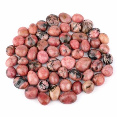 Rhodonit Trommelsteine handpoliert Ø ca. 15 – 20 mm Edelsteine Heilsteine bei Wunderstein24