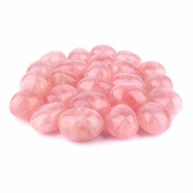 große Rosenquarz Trommelsteine handpoliert Ø ca. 30 – 40 mm Edelsteine Heilsteine bei Wunderstein24