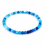 Achat blau Ø 4,5 mm Kugel Edelstein Armband flexibel und dehnbar Edelsteine Heilsteine bei Wunderstein24