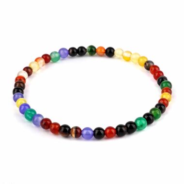 Achat bunt Ø 4,5 mm Kugel Edelstein Armband flexibel und dehnbar Edelsteine Heilsteine bei Wunderstein24