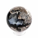 große schwarze Achat Kugel Ø 61 mm in bester Qualität und wunderschöner Maserung Edelsteine Heilsteine bei Wunderstein24