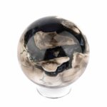 große schwarze Achat Kugel Ø 63 mm in bester Qualität und wunderschöner Maserung Edelsteine Heilsteine bei Wunderstein24