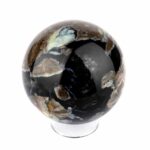große schwarze Achat Kugel Ø 65 mm in bester Qualität und wunderschöner Maserung Edelsteine Heilsteine bei Wunderstein24