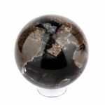 große schwarze Achat Kugel Ø 60 mm in bester Qualität und wunderschöner Maserung Edelsteine Heilsteine bei Wunderstein24