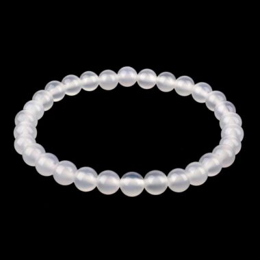 Achat weiß | Friedensachat Ø 6 mm Kugel Edelstein Armband flexibel und dehnbar Edelsteine Heilsteine bei Wunderstein24