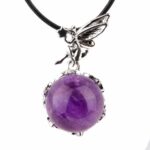 Amethyst Kugel Feen Anhänger mit Silber rhodinierter Öse Edelsteine Heilsteine bei Wunderstein24