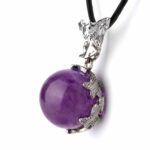 Amethyst Kugel Feen Anhänger mit Silber rhodinierter Öse Edelsteine Heilsteine bei Wunderstein24