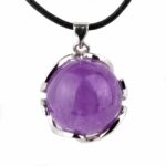 Amethyst Kugel Feen Anhänger mit Silber rhodinierter Öse Edelsteine Heilsteine bei Wunderstein24