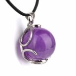 Amethyst Kugel Anhänger mit Silber rhodinierter Öse Edelsteine Heilsteine bei Wunderstein24