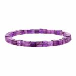 Amethyst Ø 5 mm Würfel | Perlen Armband flexibel und dehnbar Edelsteine Heilsteine bei Wunderstein24