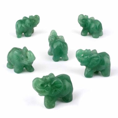 Aventurin grün Elefant | Glückselefant Gravur Ø ca. 47 mm Edelsteine Heilsteine bei Wunderstein24