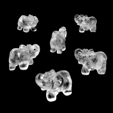 Bergkristall Elefant | Glückselefant Gravur Ø ca. 47 mm Edelsteine Heilsteine bei Wunderstein24