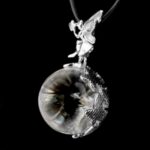 Bergkristall Kugel Feen Anhänger mit Silber rhodinierter Öse Edelsteine Heilsteine bei Wunderstein24