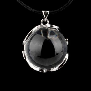 Bergkristall Kugel Anhänger mit Silber rhodinierter Öse Edelsteine Heilsteine bei Wunderstein24